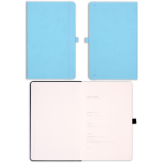 13x21 Lastikli ve Kalemlikli Defter Açık Mavi