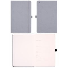 13x21 Lastikli Kalemlikli ve Cepli Defter Gri