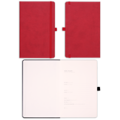 13x21 Lastikli Kalemlikli ve Cepli Defter Kırmızı