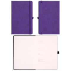 13x21 Lastikli Kalemlikli ve Cepli Defter Mor