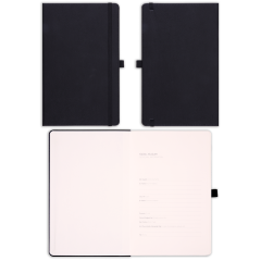 13x21 Lastikli Kalemlikli ve Cepli Defter Siyah