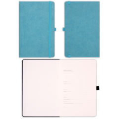 13x21 Lastikli Kalemlikli ve Cepli Defter Turkuaz