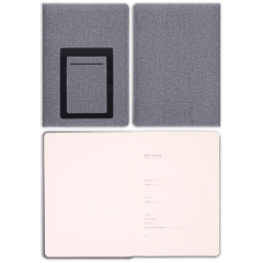 15x21 Cep Telefonu Kalem ve Kartvizit Cepli Defter Gri