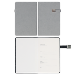 13x21 Metalli Defter Gri