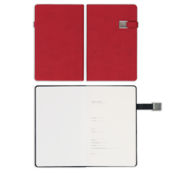 13x21 Metalli Defter Kırmızı