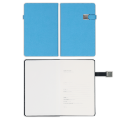 13x21 Metalli Defter Mavi