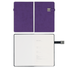 13x21 Metalli Defter Mor