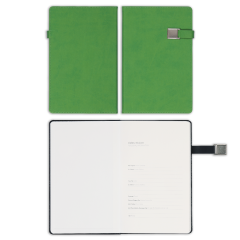 13x21 Metalli Defter Yeşil